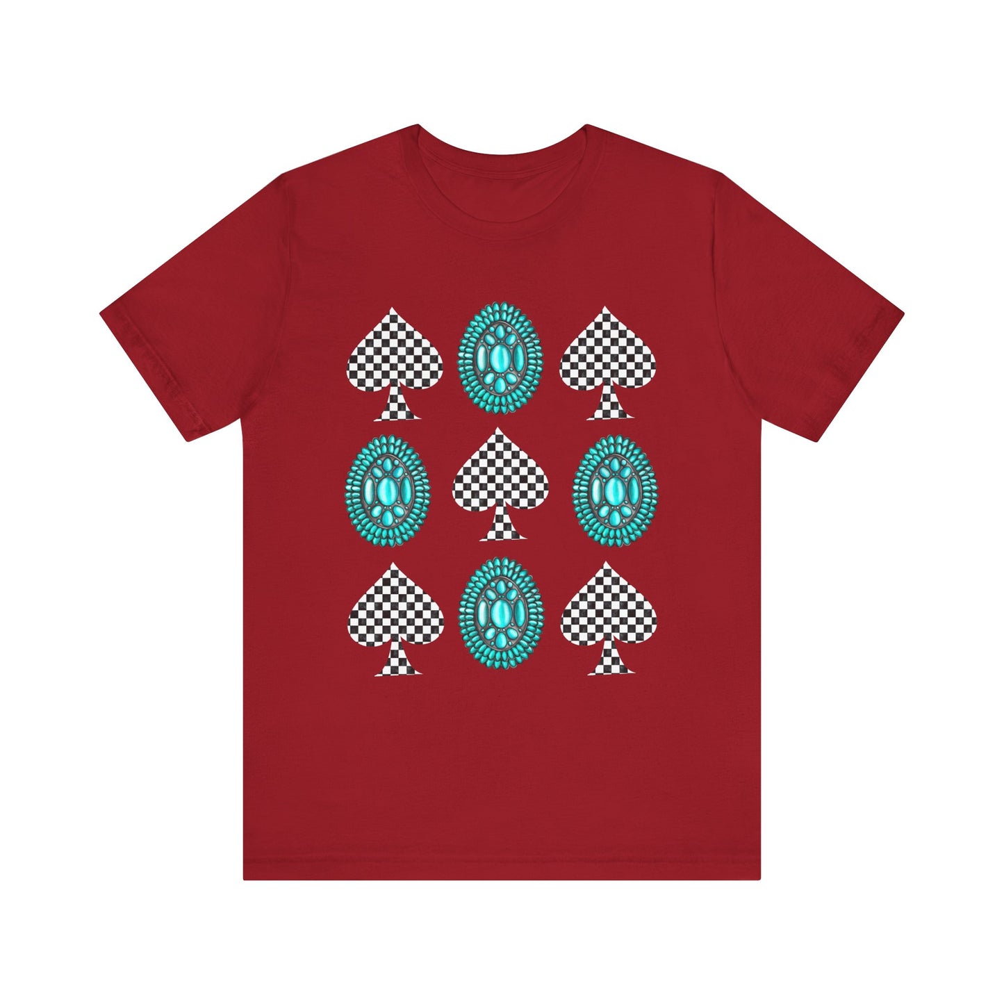Western Turquoise Stone Shirt – Gemstone Playing Card Texas Rodeo Tee