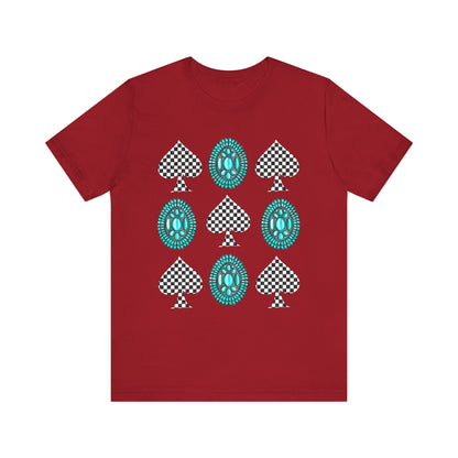 Western Turquoise Stone Shirt – Gemstone Playing Card Texas Rodeo Tee