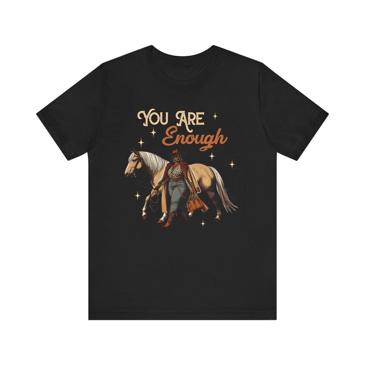 You Are Enough Shirt – Christian Bible Black Cowgirl Western Texas Tee