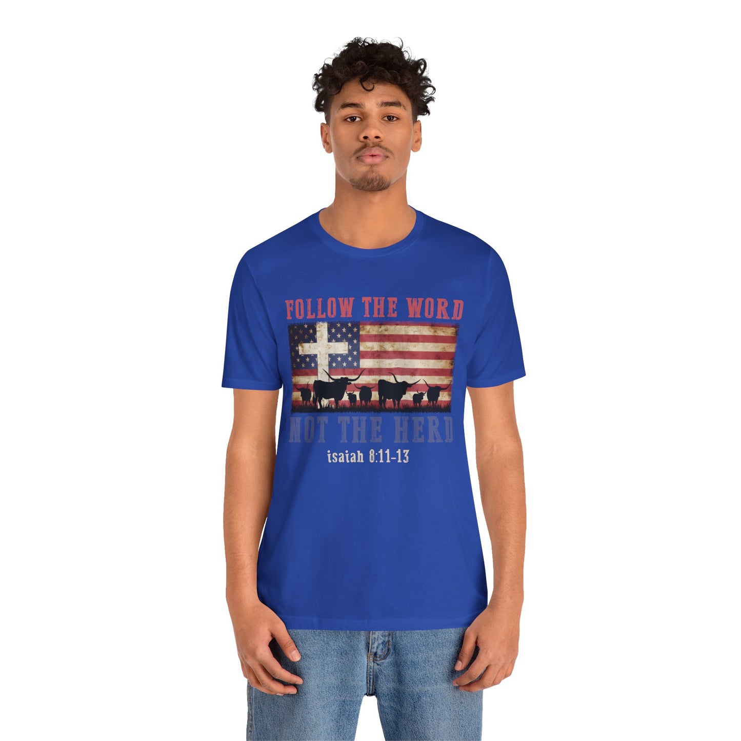 Follow the Word Not the Herd Shirt – Faith US Flag Christian Western Tee