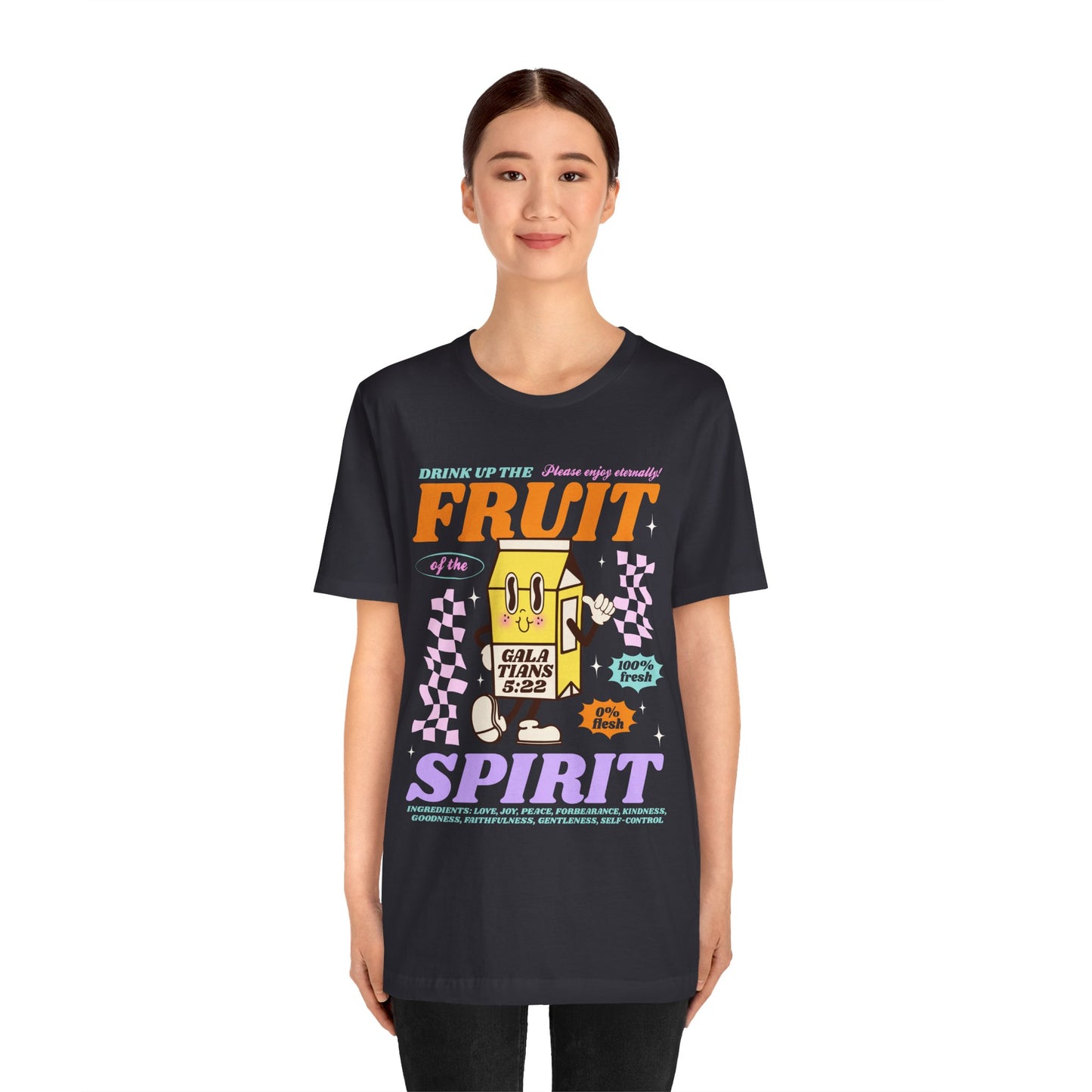 Christian Fruit Shirt – Drink Up Milk Bottle Faith Graphic Tee