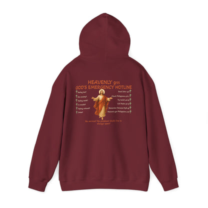 Heavenly 911 Hoodie – God’s Emergency Hotline Christian Bible Verse Pullover