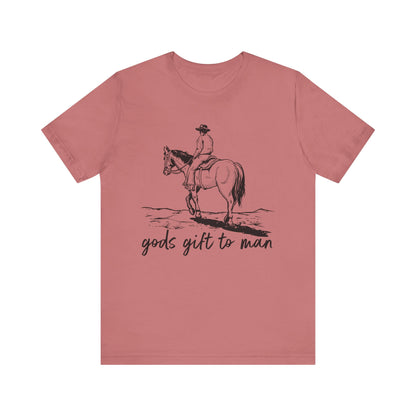 God’s Gift to Man Shirt – Cowboy Howdy Rodeo Christian Western Tee