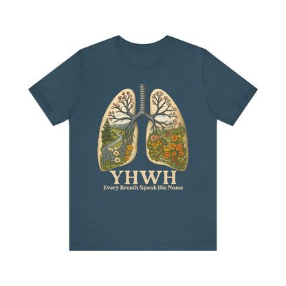 YHWH Every Breath Speaks His Name Shirt – Christian Forest Lungs Tee