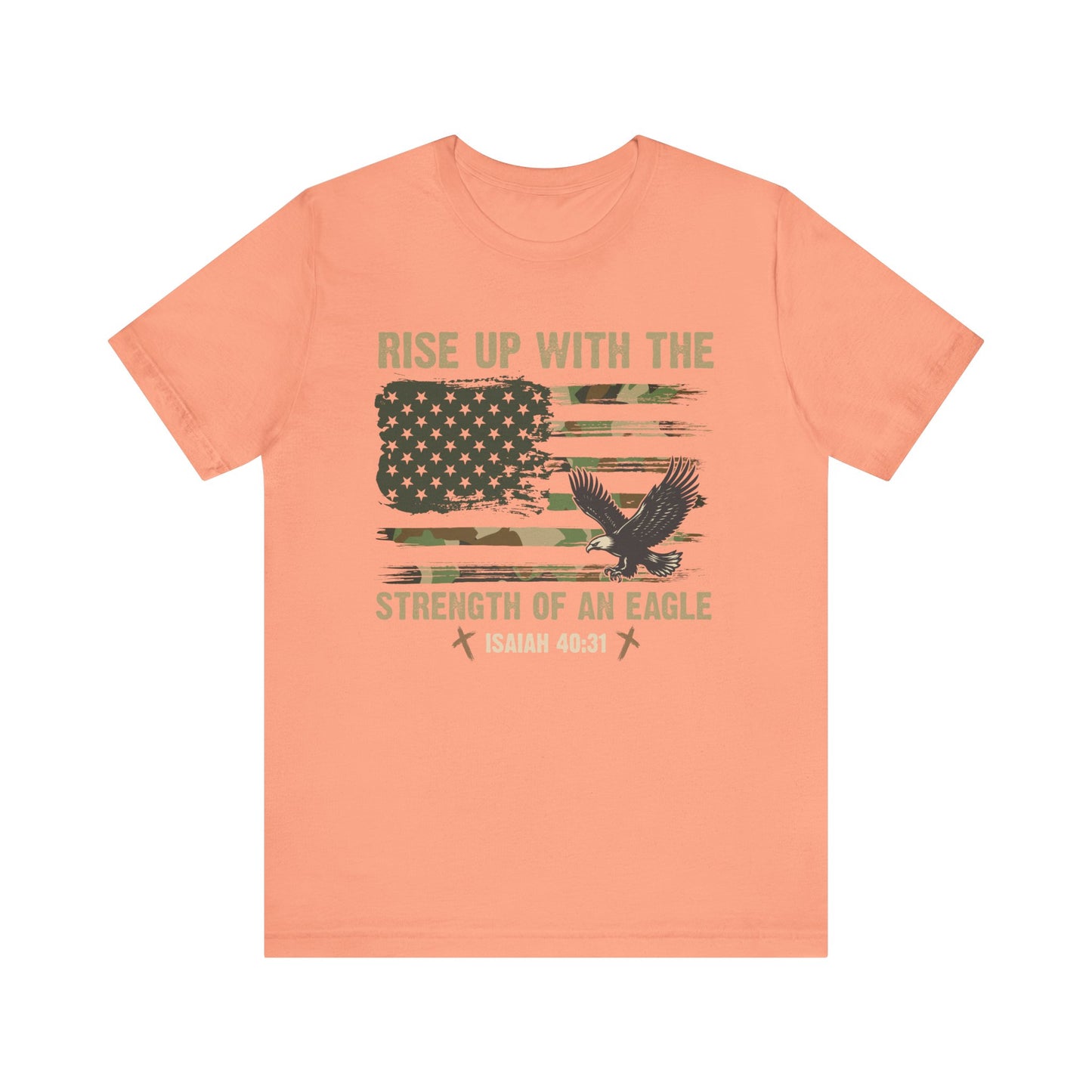 Rise Up with Strength Eagle Shirt – Isaiah 40:31 USA Flag Patriotic Christian Tee