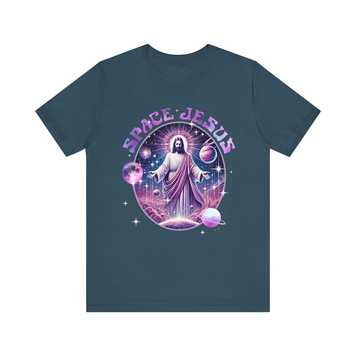 Space Jesus Galaxy Shirt – Cosmic Christian Planet Faith Graphic Unisex Tee