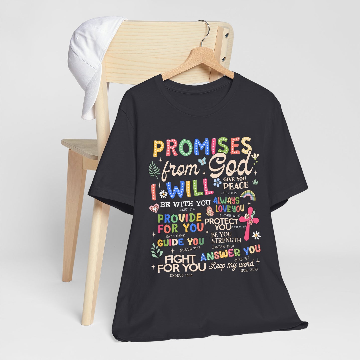 Promises From God Shirt – Christian Women’s Bible Verse Cross Faith Scripture Tee