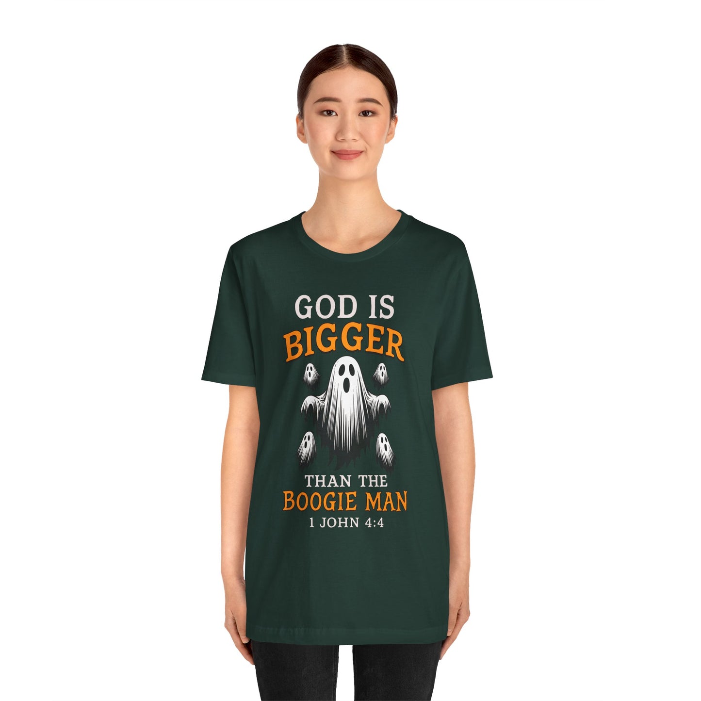 God Is Bigger Than the Boogie Man Shirt – Christian Ghost Halloween Faith Tee
