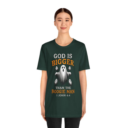God Is Bigger Than the Boogie Man Shirt – Christian Ghost Halloween Faith Tee