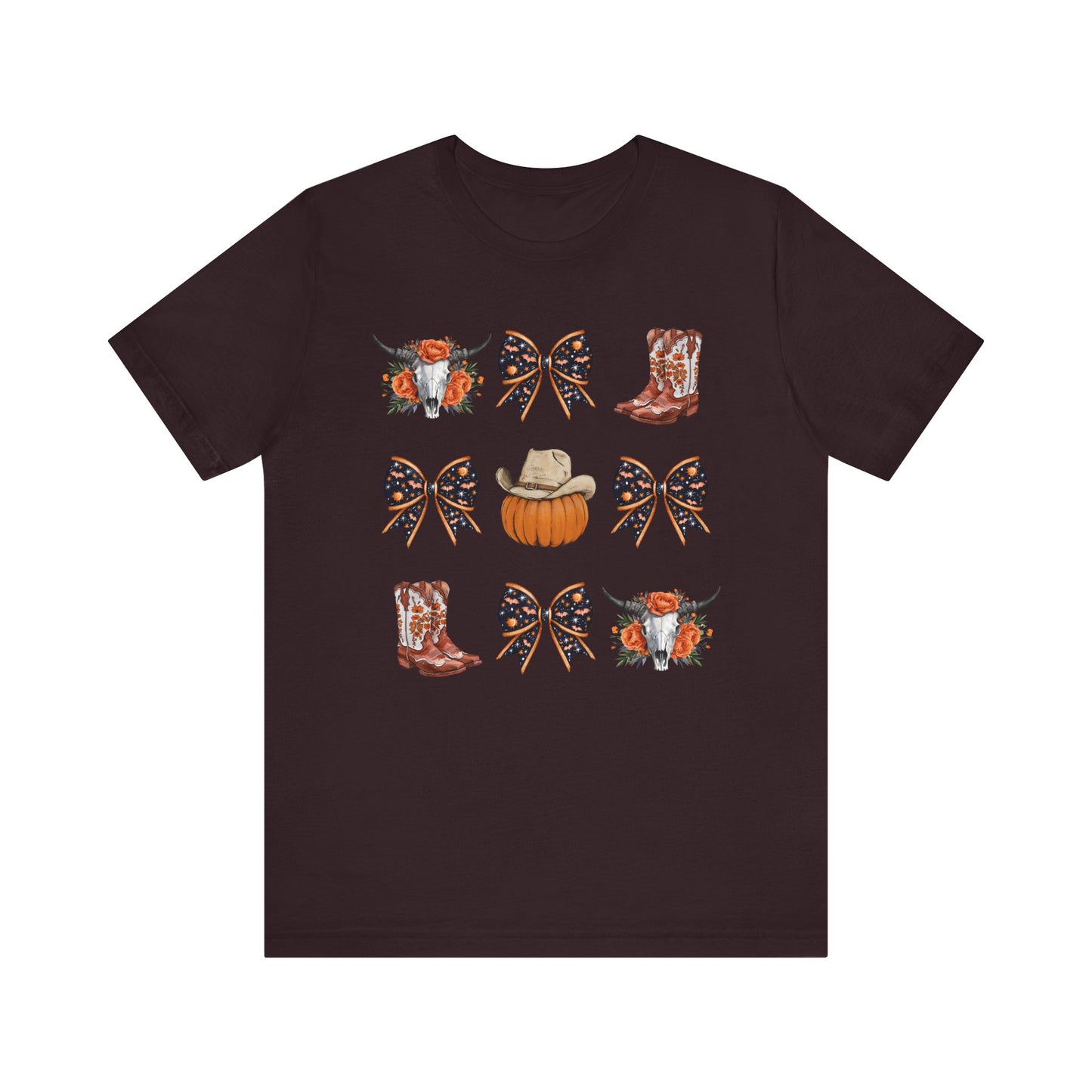 Western Halloween Cowgirl Shirt Boots & Pumpkin Skull Rodeo Tee