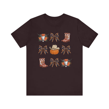 Western Halloween Cowgirl Shirt Boots & Pumpkin Skull Rodeo Tee