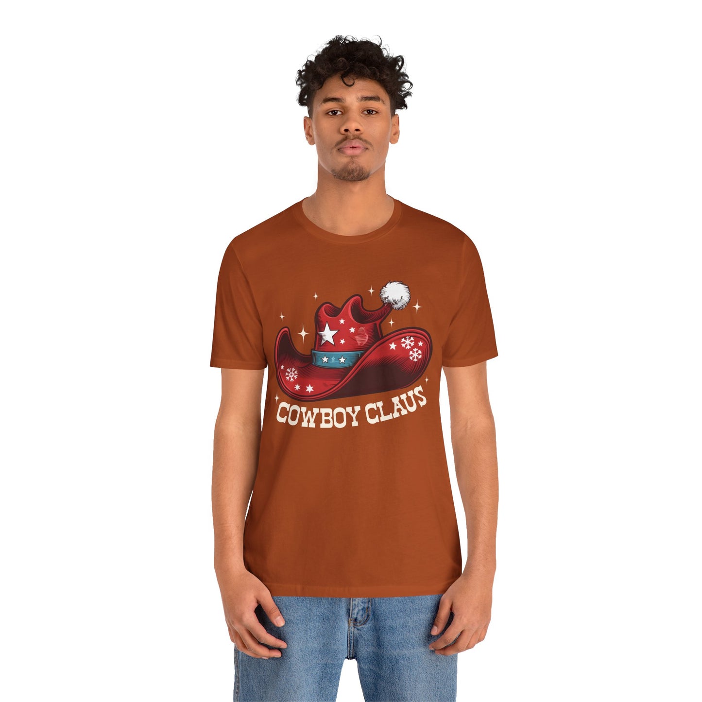 Cowboy Claus Christmas Shirt – Western Santa Hat Funny Cowboy Holiday Tee
