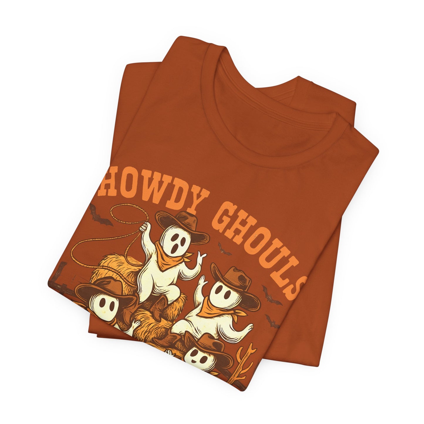 Howdy Ghouls Shirt – Cute Ghost Cowboy Halloween Tee, Western Rodeo Texas Fall Outfit