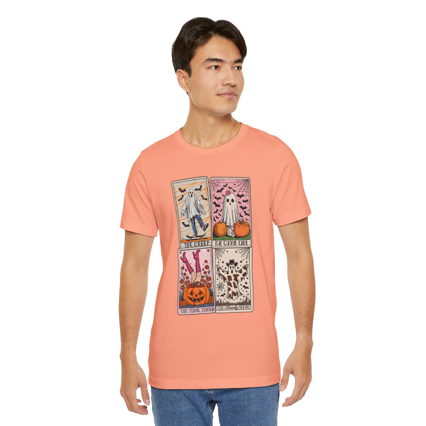 Halloween Tarot Card Ghost Shirt – The Creep, The Ghoul Girl, The Floaty Tee