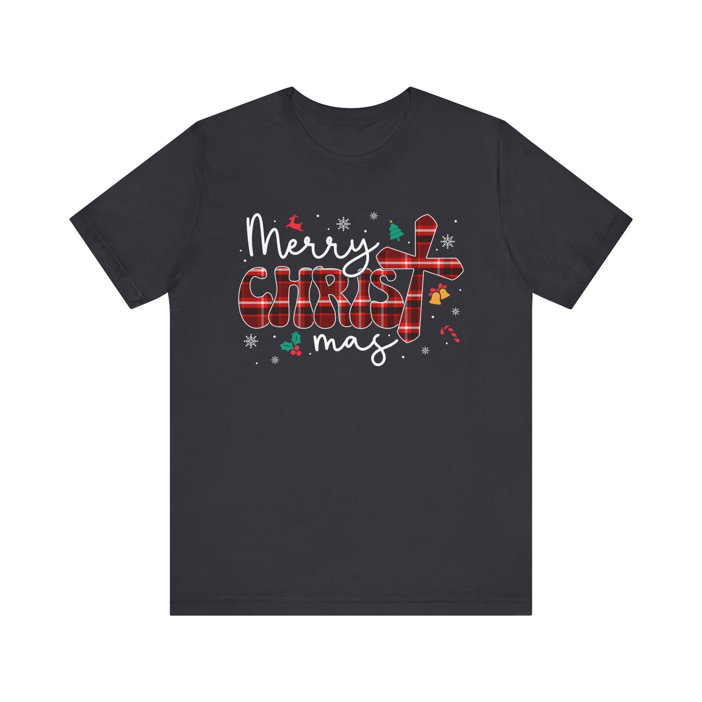 Merry Christmas Cross Shirt – Christian Buffalo Plaid Family Pajama Tee