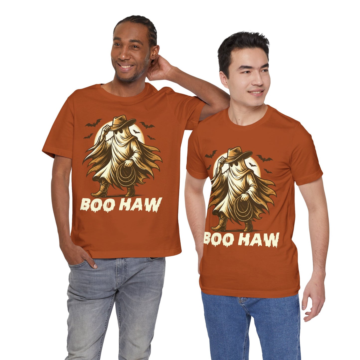 Boo Haw Shirt Ghost Cowboy Western Halloween Tee, Funny Rodeo Spirit Fall Outfit