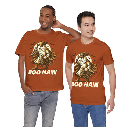 Boo Haw Shirt Ghost Cowboy Western Halloween Tee, Funny Rodeo Spirit Fall Outfit