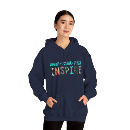 Dream Create Share Inspire Hoodie – Motivational Teacher Western Pullover