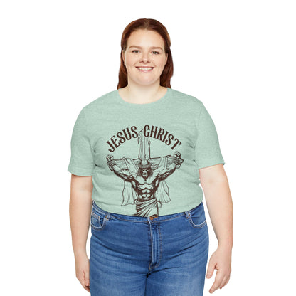 Jesus Christ Cross Faith Funny  Christian Workout Gym Retro T-Shirt