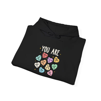 You Are Christian Hoodie – Bible Verse Conversation Heart Faith Pullover