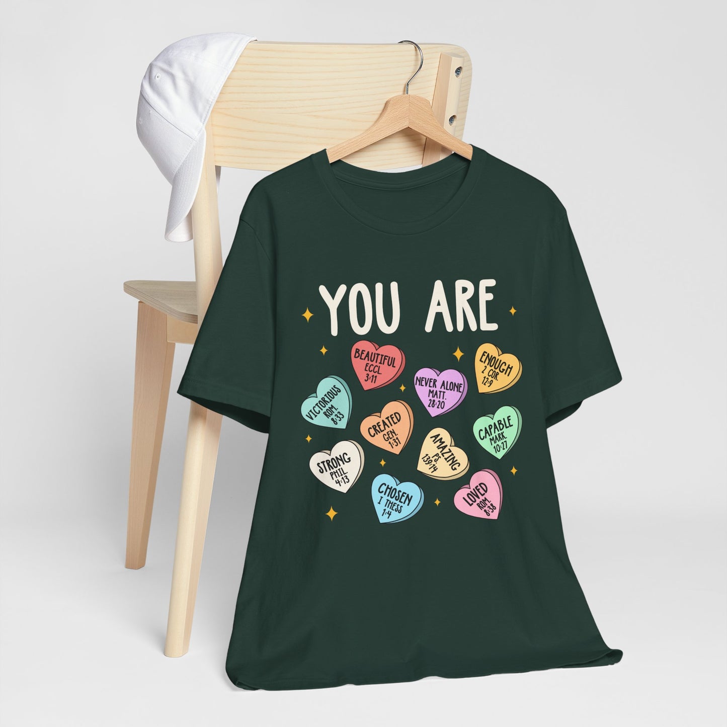 You Are Christian Shirt – Bible Verse Conversation Heart Faith Tee
