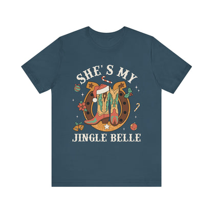 She’s My Jingle Bell Shirt – Cute Western Cowboy Cowgirl Matching Christmas Tee