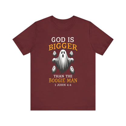 God Is Bigger Than the Boogie Man Shirt – Christian Ghost Halloween Faith Tee