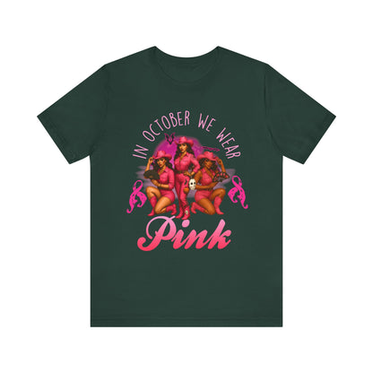 In October We Wear Pink Shirt – Western Cowgirl Breast Cancer Awareness Tee