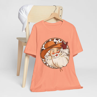 Retro Christmas Cowboy Santa Shirt – Groovy Western Howdy Holiday Tee