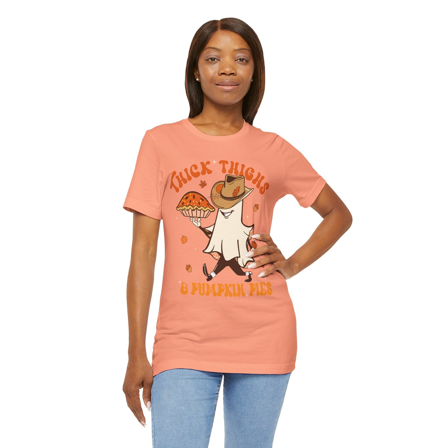 Thick Thighs Pumpkin Pies Shirt – Funny Howdy Ghost Western Halloween Tee