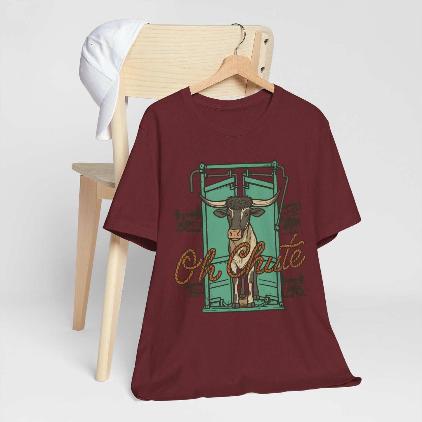 Oh Chute Teal Bull Shirt – Funny Rodeo Western Bucking Cowboy Tee