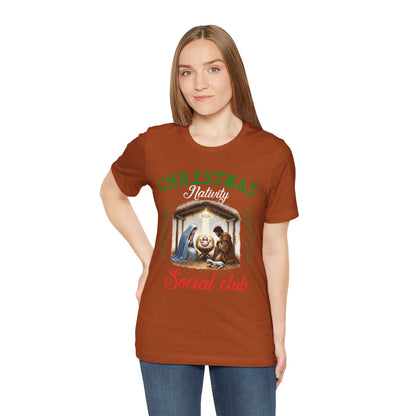Christmas Nativity Social Club Shirt – Christian Nativity Scene Holiday Tee