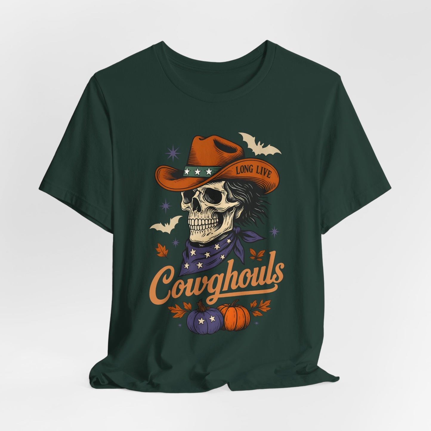 Cowghouls Shirt – Long Live Halloween Skeleton Cowboy Western Ghost Tee