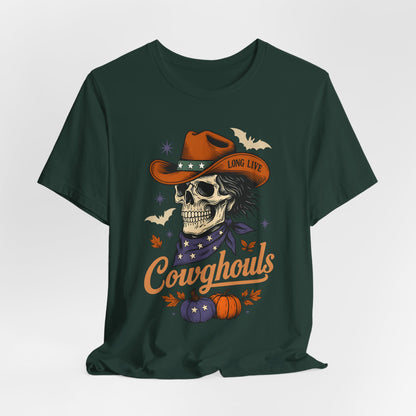 Cowghouls Shirt – Long Live Halloween Skeleton Cowboy Western Ghost Tee