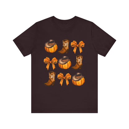 Howdy Pumpkin Shirt – Coquette Bow Cowgirl Western Fall Thanksgiving Tee