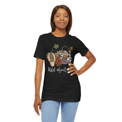 Wild About Fall Shirt – Pumpkin Leopard Plaid Autumn Thanksgiving Tee