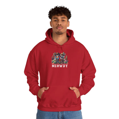 Meowdy Partner Cat Hoodie – Western Cowboy Cactus Desert Kitties Pullover
