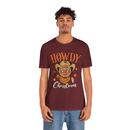 Christmas Howdy Cowboy Gingerbread Shirt – Funny Retro Western Holiday Pajama Tee