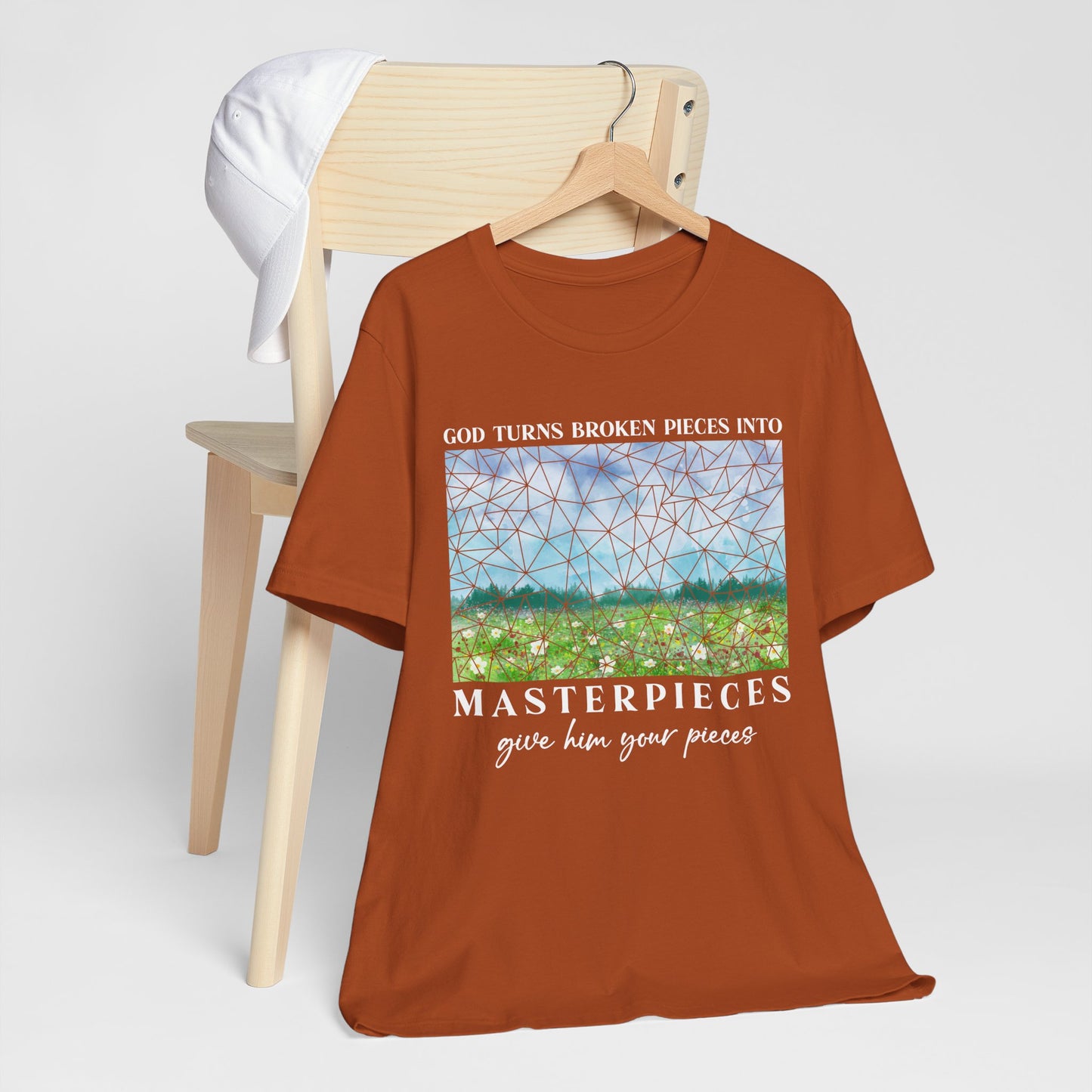 God Turns Broken Pieces Into Masterpieces Shirt – Christian Encouragement Tee