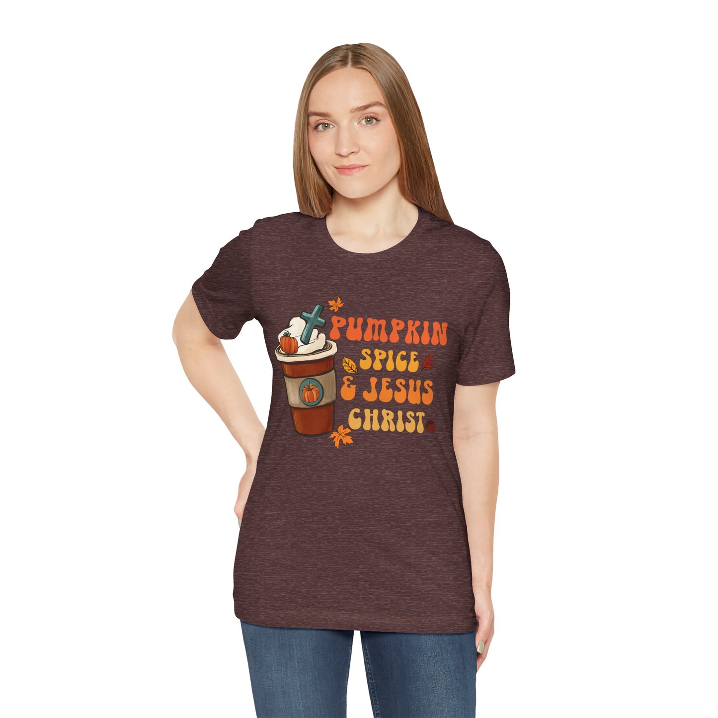 Pumpkin Spice Latte & Jesus Christ Shirt – Groovy Christian Fall Thanksgiving Tee