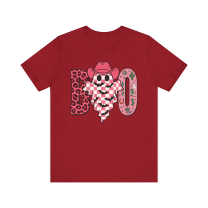 Pink BOO Shirt – Western Ghost Cowgirl Hat Halloween Tee