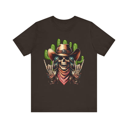 Skeleton Cowgirl Howdy Shirt – Rock Hand Western Rodeo Vintage Tee