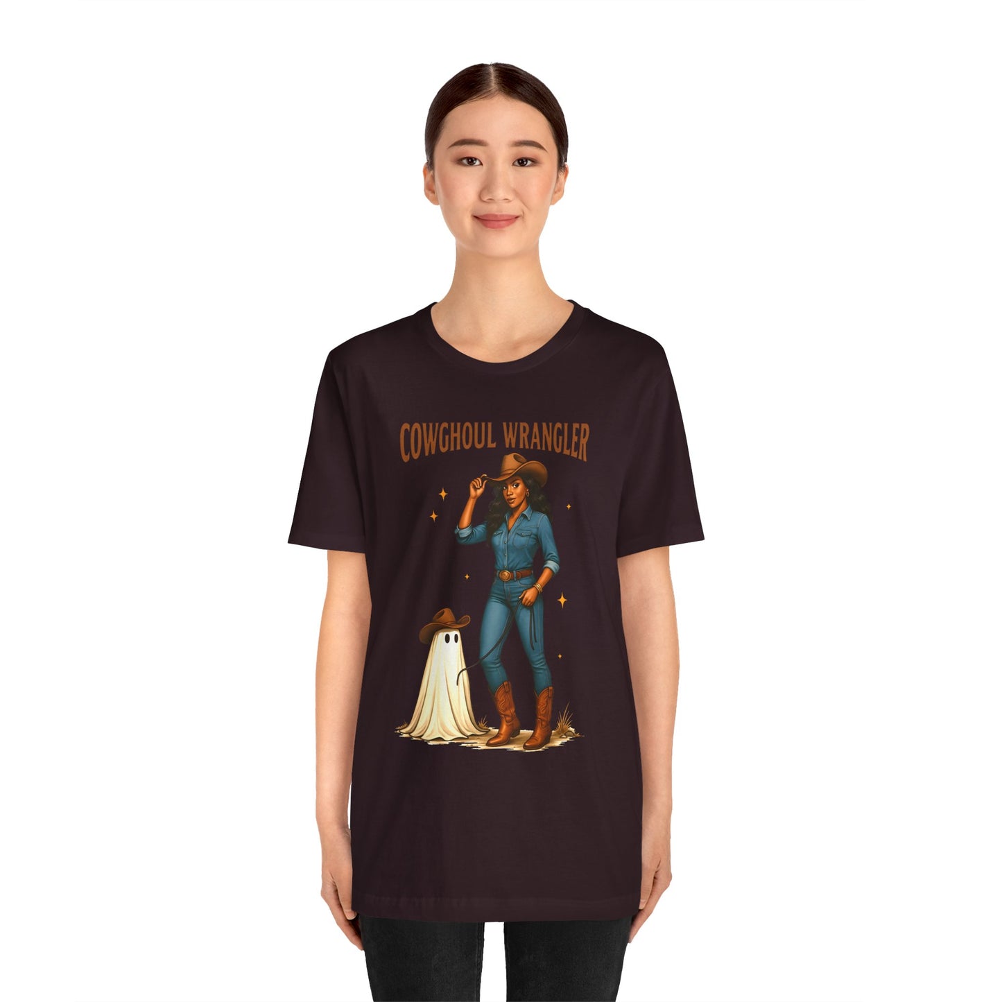 Cowghoul Wrangler Shirt Western Cowgirl Cowboy Ghost Halloween Tee, Spooky Rodeo Fall Outfit
