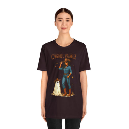 Cowghoul Wrangler Shirt Western Cowgirl Cowboy Ghost Halloween Tee, Spooky Rodeo Fall Outfit