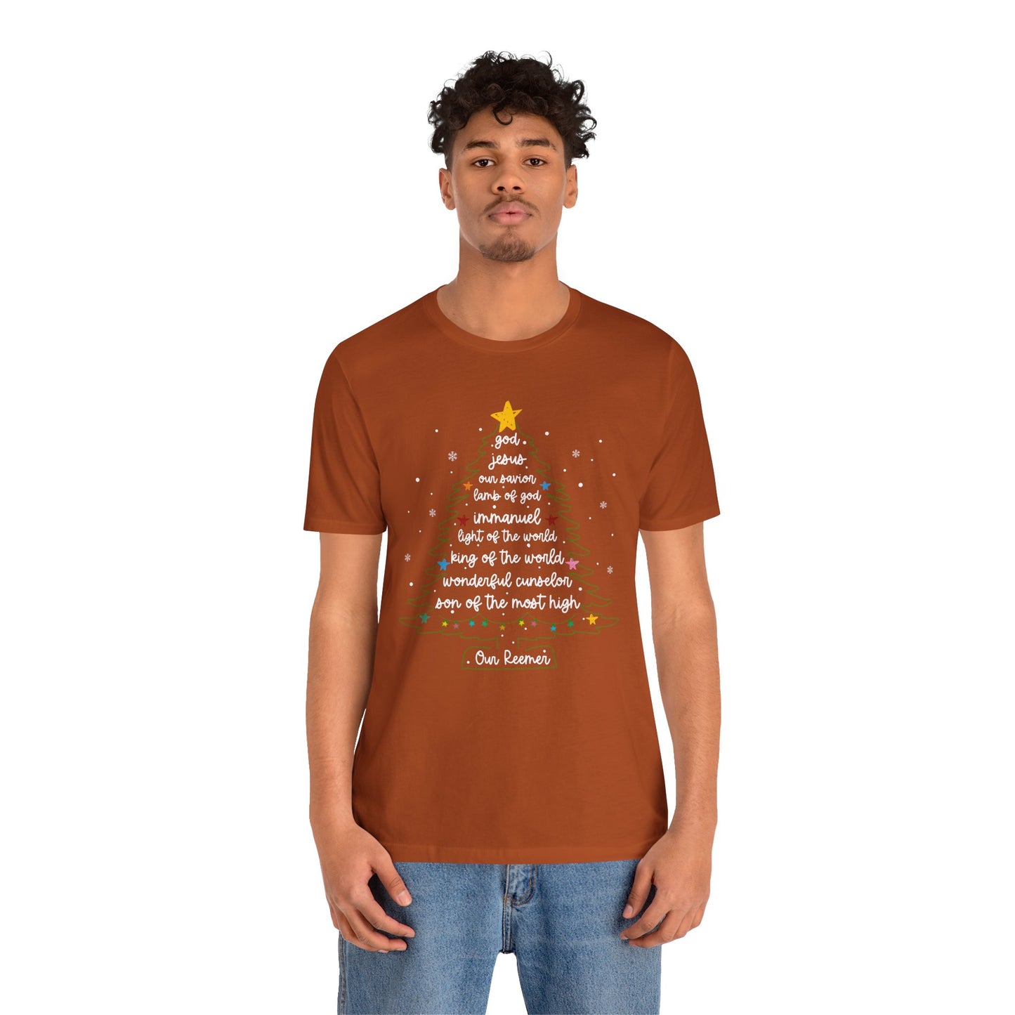 Christian Christmas Tree Sayings Shirt – God Jesus Savior Faith Holiday Tee