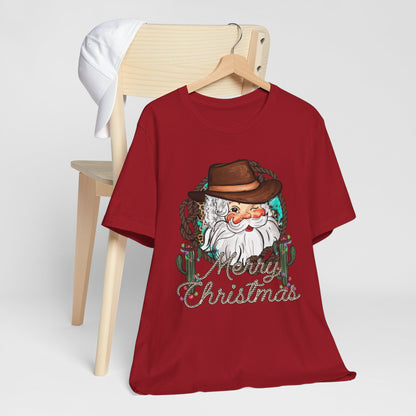 Merry Christmas Howdy Santa Shirt – Retro Western Cowboy Funny Holiday Pajama Tee