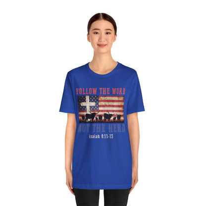 Follow the Word Not the Herd Shirt – Faith US Flag Christian Western Tee