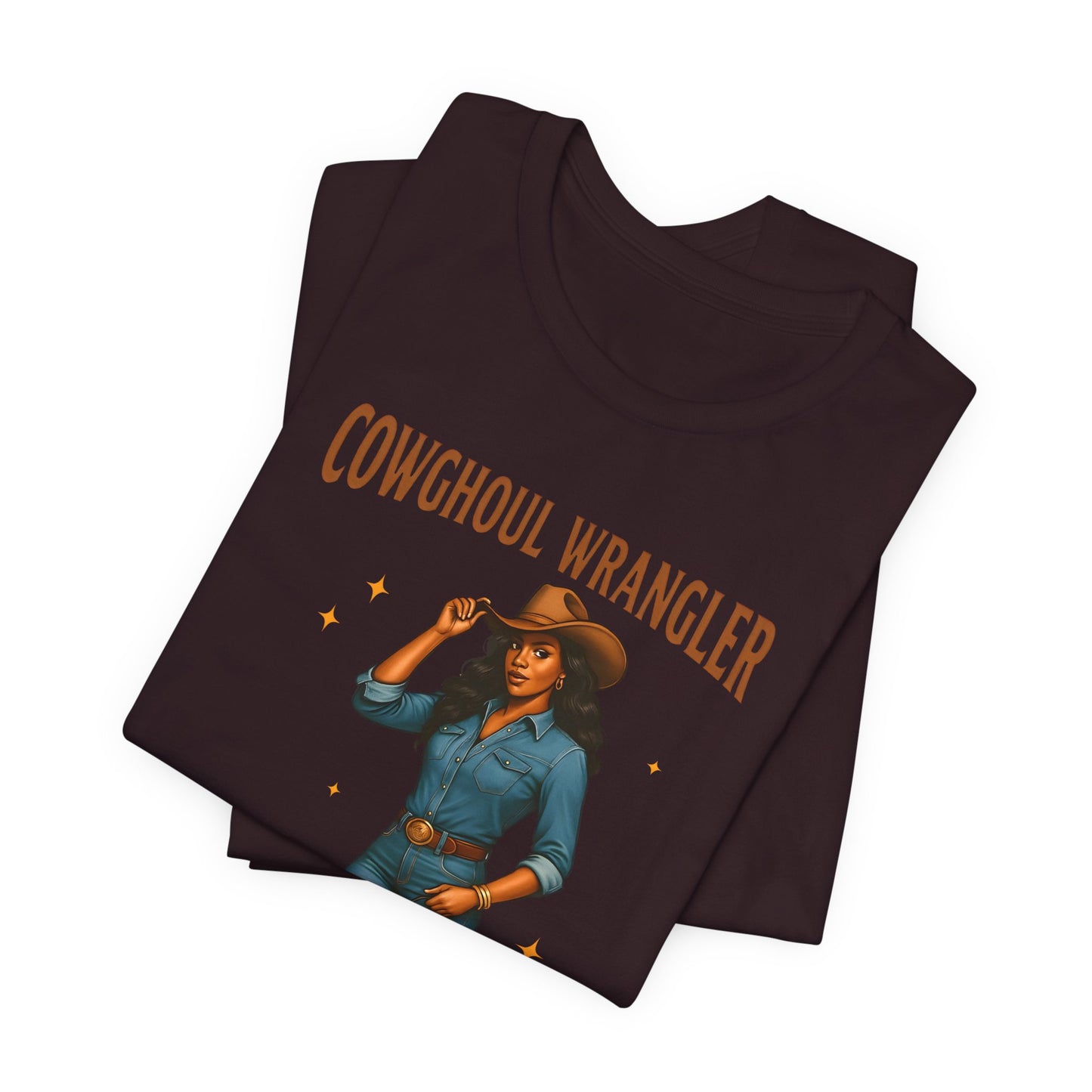 Cowghoul Wrangler Shirt Western Cowgirl Cowboy Ghost Halloween Tee, Spooky Rodeo Fall Outfit