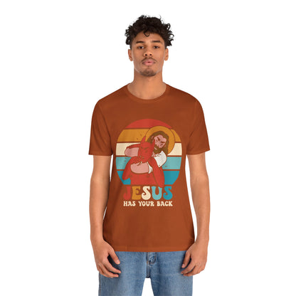 Hey Devil Jesus Has Your Back T-Shirt, Funny Christian Retro Halloween Tee