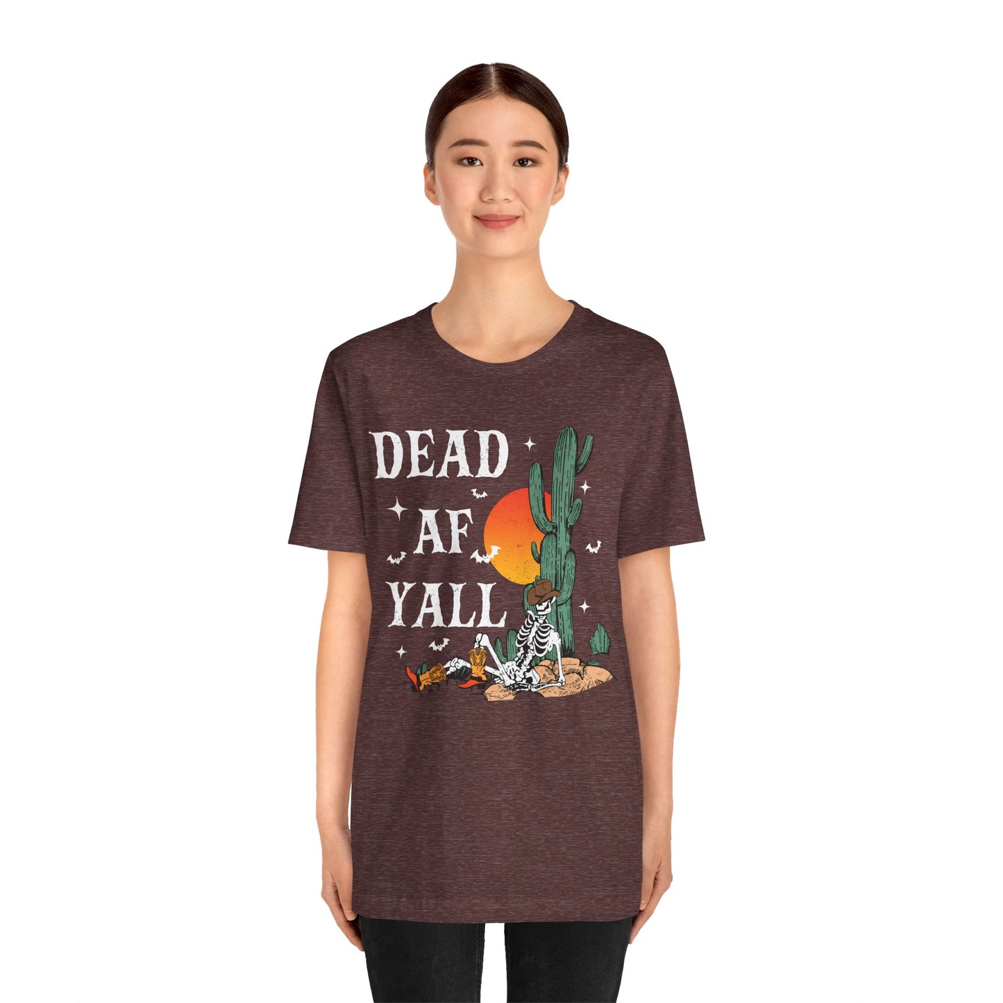 Dead AF Y’all Shirt – Western Skeleton Cowboy Spooky Halloween Tee